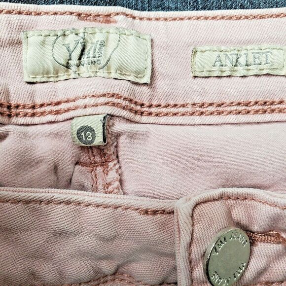 YMI Jeans Juniors Plus Size 13 Pink Stretch Cargo Style Anklet - Picture 3 of 11